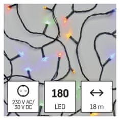 Emos LED božična veriga, 18 m, zunanja in notranja, večbarvna, časovnik