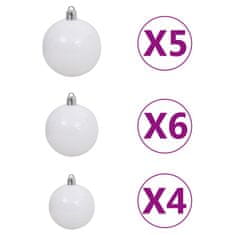 Vidaxl Umetna novoletna jelka z LED lučkami, bučkami in storži 180 cm