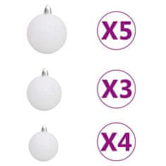 Vidaxl Umetna novoletna jelka z LED lučkami in bučkami 120 cm zelena