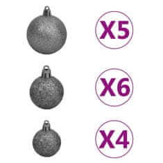 Vidaxl Umetna novoletna jelka z LED lučkami in bučkami 120 cm zelena