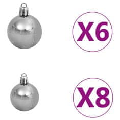 Vidaxl Umetna novoletna jelka z LED lučkami, bučkami in storži 180 cm