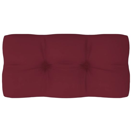Greatstore Blazina za kavč iz palet vinsko rdeča 80x40x12 cm