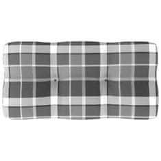 Vidaxl Blazina za kavč iz palet siv karo vzorec 80x40x12 cm