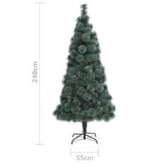 Vidaxl Umetna novoletna jelka s stojalom zelena 240 cm PET