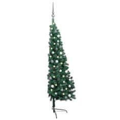 Vidaxl Umetna osvetljena novoletna jelka z bunkicami zelena 120 cm