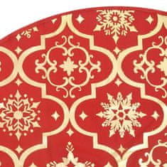 Greatstore Razkošna podloga za novoletno jelko z nogavico rdeča 90 cm