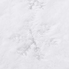 Vidaxl Razkošna podloga za novoletno jelko bela 122 cm umetno krzno
