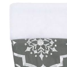 Vidaxl Razkošna podloga za novoletno jelko z nogavico siva 122 cm