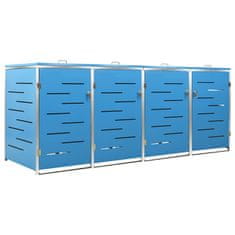 Vidaxl Lopa za 4 smetnjake 276,5x77,5x115,5 cm nerjaveče jeklo