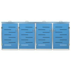 Vidaxl Lopa za 4 smetnjake 276,5x77,5x112,5 cm nerjaveče jeklo