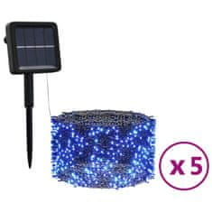 Greatstore Solarne svetlobne verige 5 kosov 5x200 LED modre