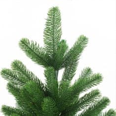 Vidaxl Umetna osvetljena novoletna jelka z bunkicami 210 cm zelena
