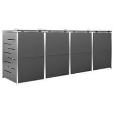 Vidaxl Lopa za 4 smetnjake 276,5x77,5x115,5 cm nerjaveče jeklo