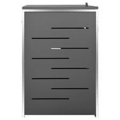Vidaxl Lopa za 4 smetnjake 276,5x77,5x115,5 cm nerjaveče jeklo
