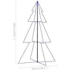 Vidaxl Novoletna jelka stožec 240 LED lučk notranje/zunanja 118x180 cm