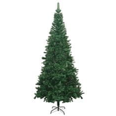 Vidaxl Umetna novoletna jelka z LED lučkami in bučkami L 240 cm zelena