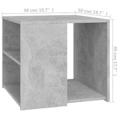 Greatstore Stranska mizica betonsko siva 50x50x45 cm iverna plošča