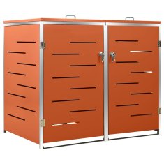 Vidaxl Dvojna lopa za smetnjak 138x77,5x115,5 cm nerjaveče jeklo