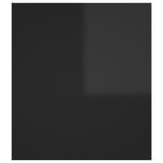 Vidaxl Stranska mizica visok sijaj črna 60x40x45 cm iverna plošča