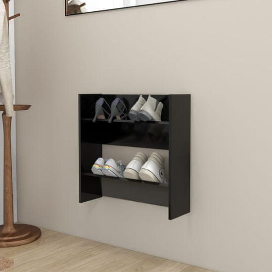 Vidaxl Stenska omara za čevlje črna 60x18x60 cm iverna plošča
