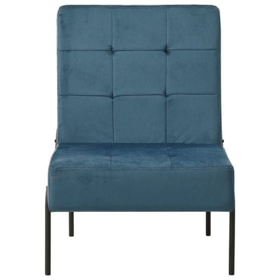 Vidaxl Stol za sproščanje 65x79x87 cm moder žamet