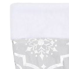 Vidaxl Razkošna podloga za novoletno jelko z nogavico bela 90 cm