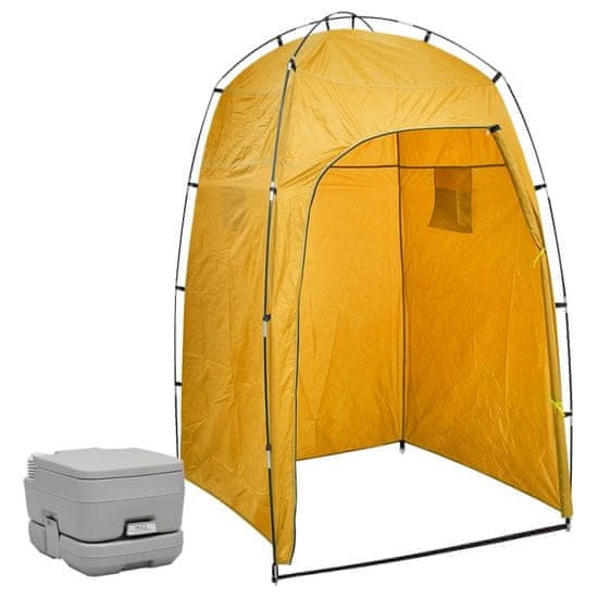 Vidaxl Prenosno stranišče za kamping s šotorom 10+10 L