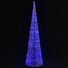 Greatstore Akrilna okrasna LED piramida modra 90 cm
