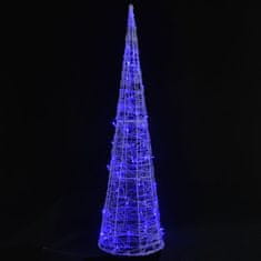 Vidaxl Akrilna okrasna LED piramida modra 90 cm