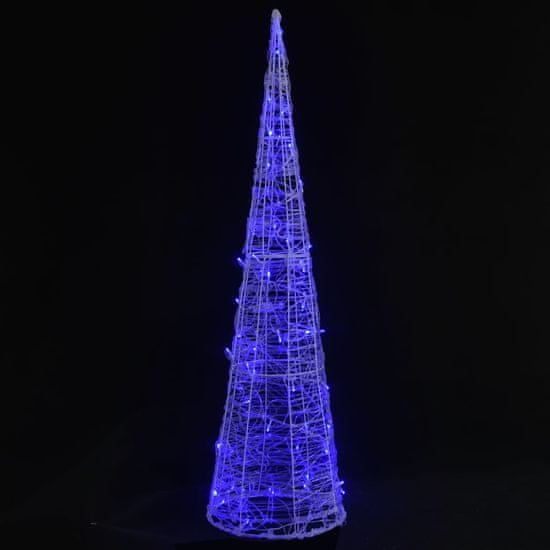 Vidaxl Akrilna okrasna LED piramida modra 90 cm