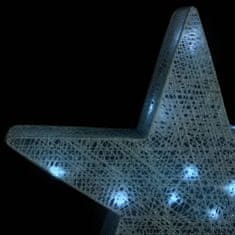 shumee Okrasne božične zvezde 3 kosi LED siva mreža zunanje/notranje