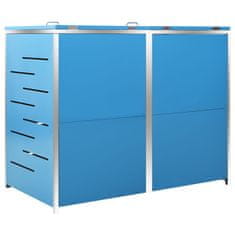 Vidaxl Dvojna lopa za smetnjak 138x77,5x112,5 cm nerjaveče jeklo