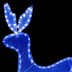 Greatstore Božični okras jelen in sani z mrežo s 432 LED lučkami