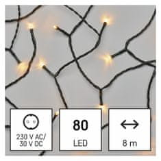 Emos LED božična veriga, 8 m, zunanja in notranja, vintage, časovnik