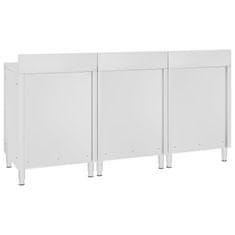 Vidaxl Komercialna delovna miza z omarico 180x60x96 cm nerjaveče jeklo
