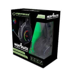 Esperanza  STEREO GAMING SLUŠALKE Z MIKROFONOM RGB NIGHTSHADE