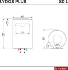 Ariston Lydos Plus 80 V 1.8 K EN EU električni grelnik vode, pokončni (3201870)
