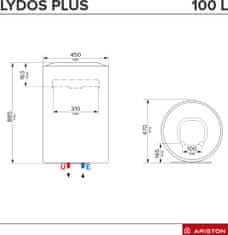 Ariston Lydos Plus 100 V 1.8 K EN EU električni grelnik vode, pokončni (3201871)