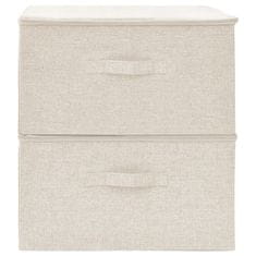 Vidaxl Škatla za shranjevanje 2 kosa blago 43x34x23 cm krem