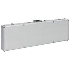 Greatstore Kovček za pištolo srebrn 118x38x12 cm aluminij