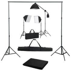 Vidaxl Foto studijski komplet s softbox svetilkami in ozadjem