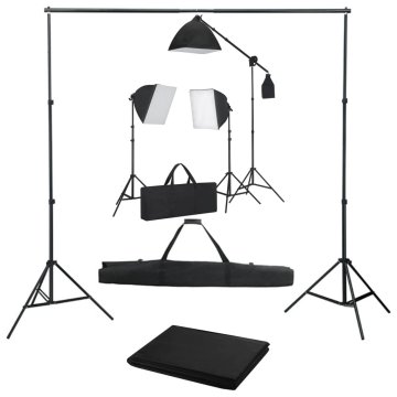 Vidaxl Foto studijski komplet s softbox svetilkami in ozadjem