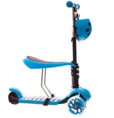 Otroški skiro 2v1 PIKAPOLONICA s kolesi LED, modra H-001-MO