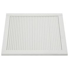 Vidaxl Vrata z letvicami 2 kosa trdna borovina bela 39,5x39,4 cm