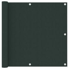 Vidaxl Balkonsko platno temno zeleno 90x600 cm oksford blago