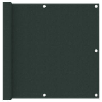 Vidaxl Balkonsko platno temno zeleno 90x600 cm oksford blago