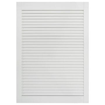 Vidaxl Vrata za omarico z letvicami bela 69x39,4 cm trdna borovina