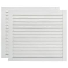 Vidaxl Vrata z letvicami 2 kosa trdna borovina bela 39,5x49,4 cm