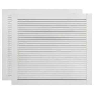 Vidaxl Vrata za omarico z letvicami 2 kosa bela 39,5x49,4 cm borovina