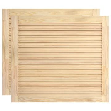 Vidaxl Vrata za omarico z letvicami 2 kosa 39,5x49,4 cm trdna borovina